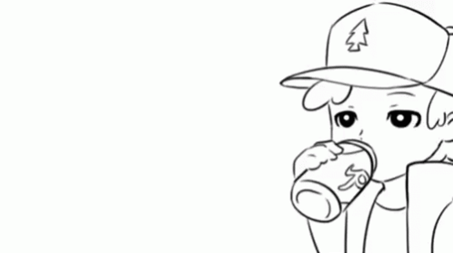 Dipper Pines Spitting Soda GIF