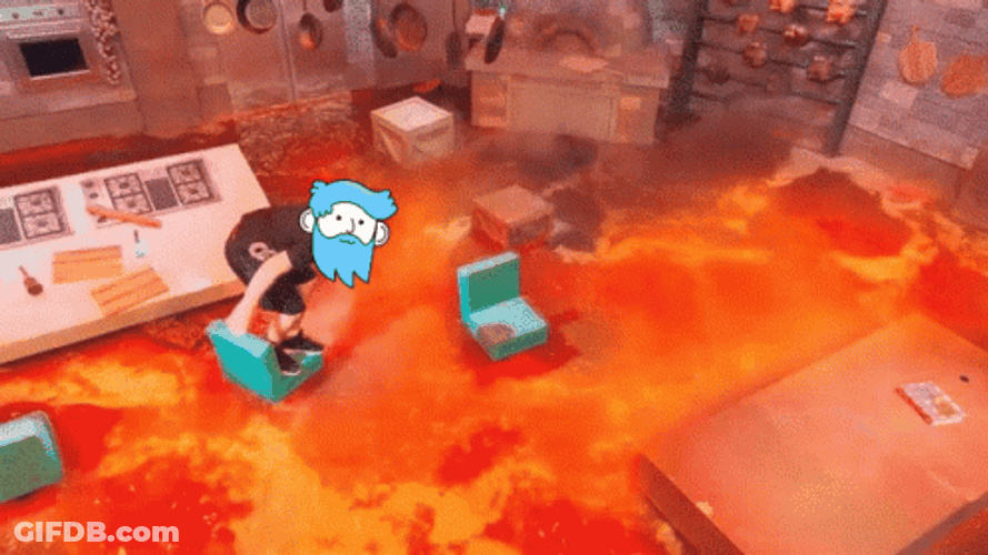 Dippies Fall On Lava GIF