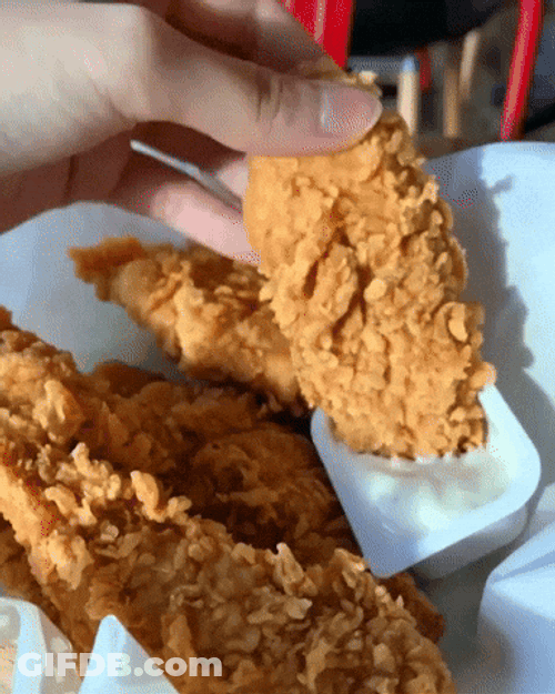 Dipping Chicken Wing Loop GIF