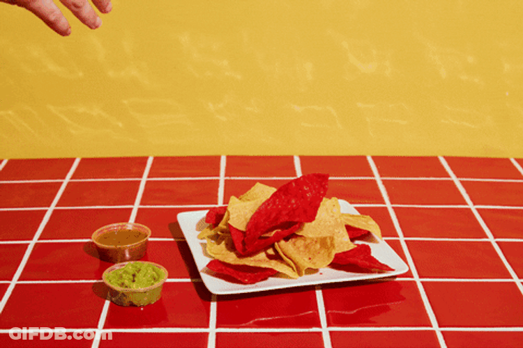 Dipping Chip Stop Motion Animation GIF