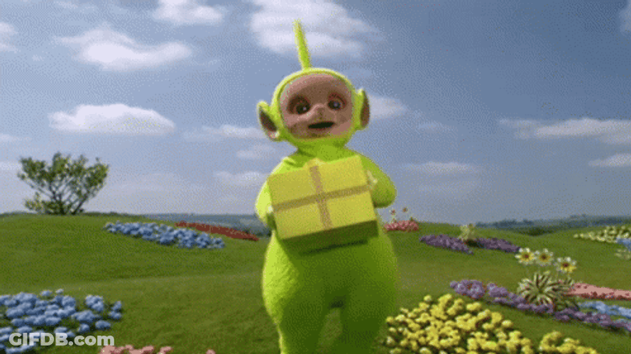 Dipsy Teletubby Present Happy Dance GIF