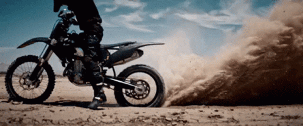 Dirt Bike Sand Burnout GIF