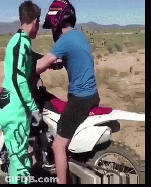 Dirt Bike Wild Ride Mishap GIF