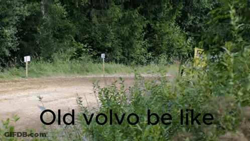 Dirt Road With Old Volvo Be Like GIF