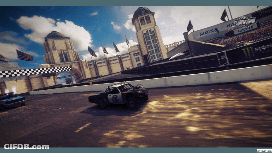 Dirt Showdown Car Race Side Crash GIF