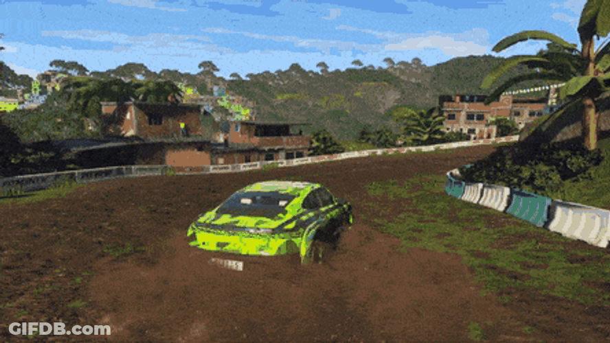 Dirt Showdown Green Car Rocky Road GIF