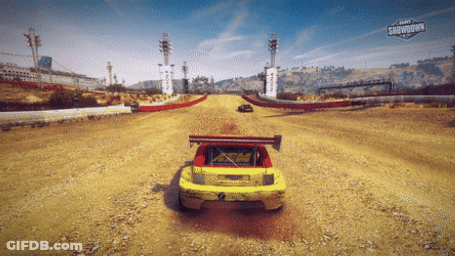 Dirt Showdown Yellow Car Turbo GIF