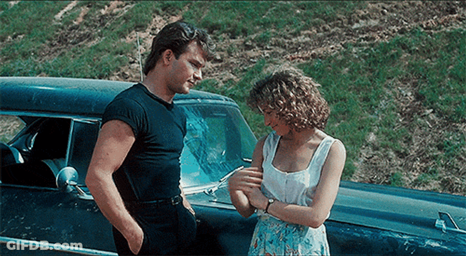 Dirty Dancing Jennifer Grey Head On Chest GIF