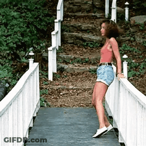 Dirty Dancing Jennifer Grey On Bridge GIF