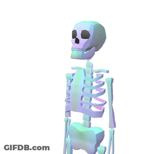 Disappearing Meme Skeleton In Nothingness GIF