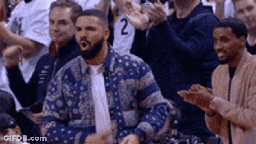 Disappointed Drake Clapping For His Team GIF