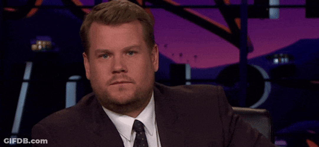 Disappointed James Corden GIF