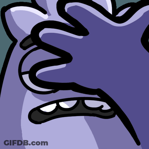 Disappointed Purple Character Slapping Face GIF