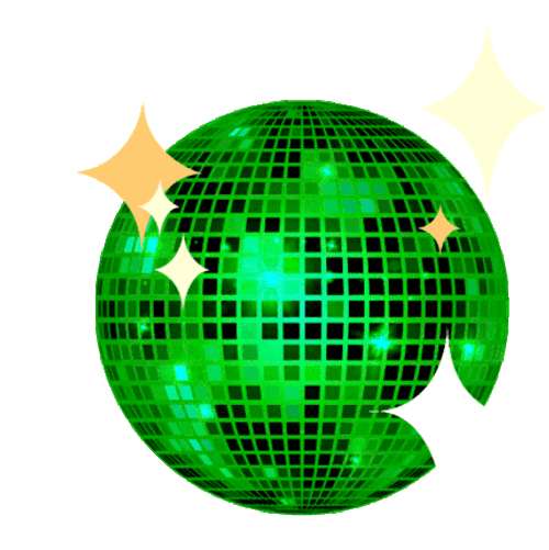 Disco Ball Green Sparkling Basic GIF