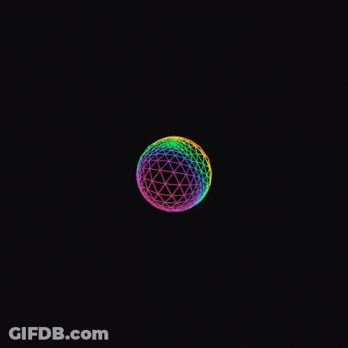 Disco Ball In Swirl Of Colorful Confetti GIF
