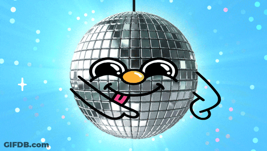 Disco Ball Smiley Face Dance GIF
