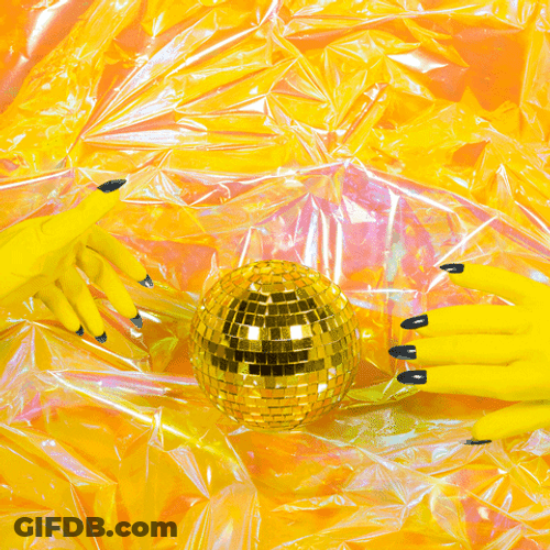 Disco Ball Yellow Fortune Teller GIF