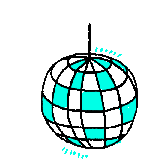 Disco Ball Yellow Purple Blue Flashing GIF