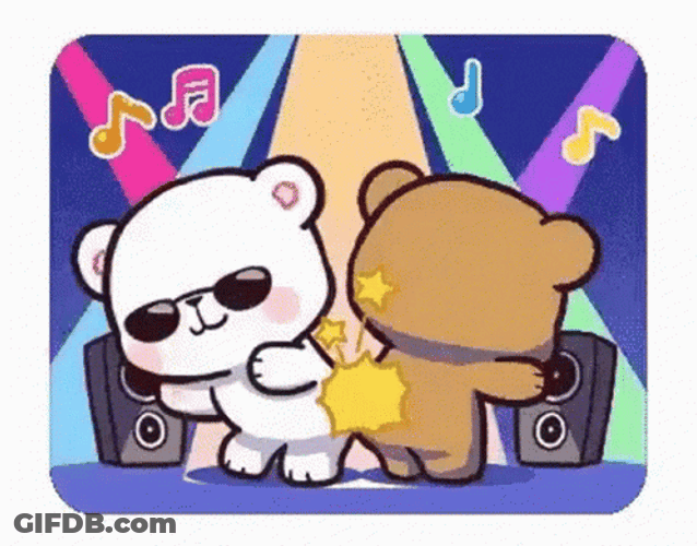 Disco Dance Bears Bumping Butts GIF