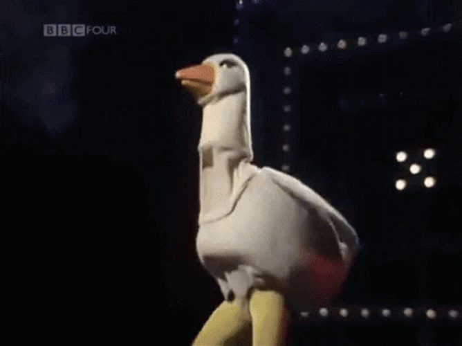 Disco Dance Duck Mascot GIF