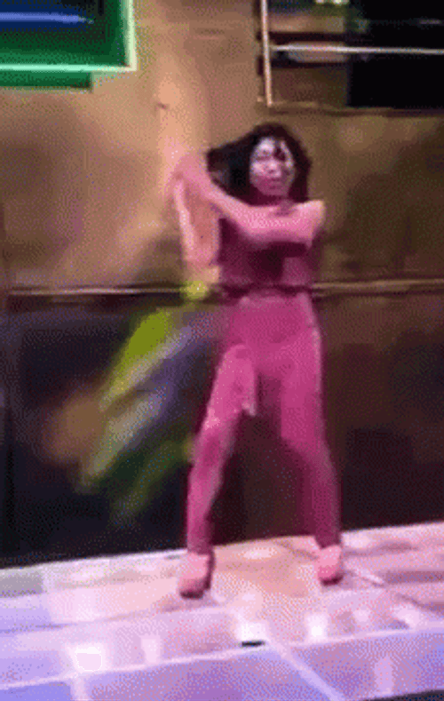 Disco Dance Girl Funny Hair Shake GIF
