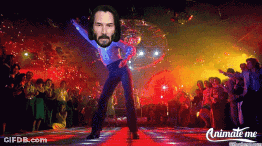 Disco Dancing Keanu Reeves Face Swap GIF