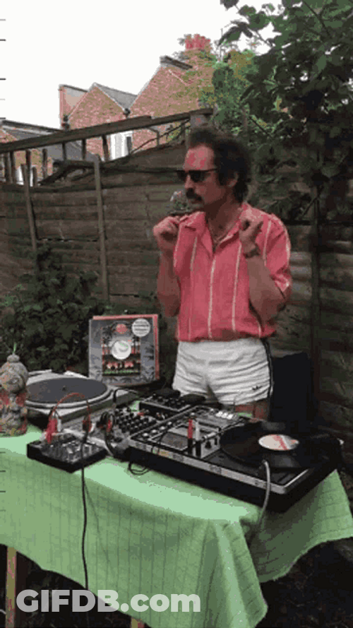 Disco DJ Backyard Party Dancing GIF