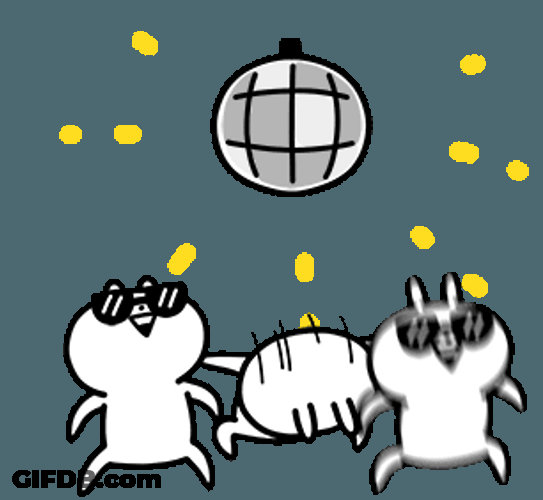 Disco Head Bang Bunnies Rabbits GIF