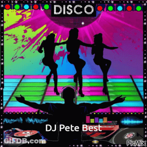 Disco Party Poster With DJ Pete Best GIF