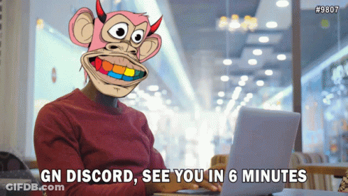 Discord See You In 6 Minutes Cartoon Monkey GIF