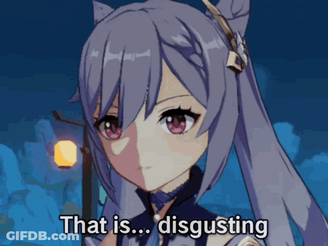 Disgusted Keqing Genshin Impact GIF
