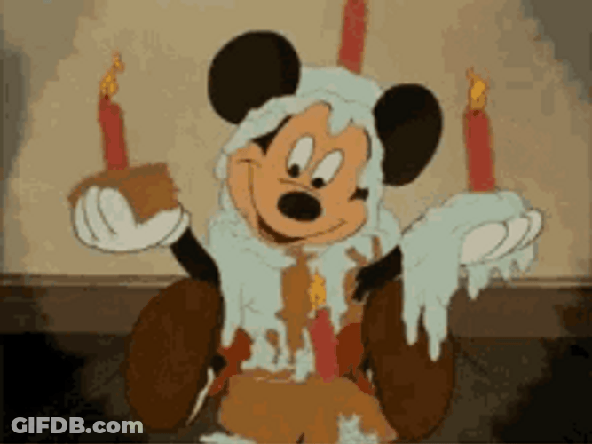 Disney Birthday Cake Melting Candles Mickey Mouse GIF