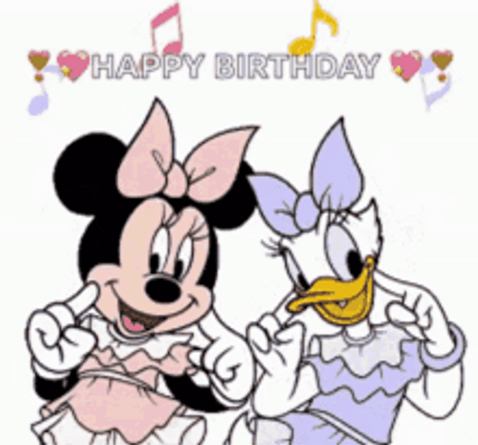 Disney Birthday Minnie Mouse Daisy Duck Happy Dance GIF