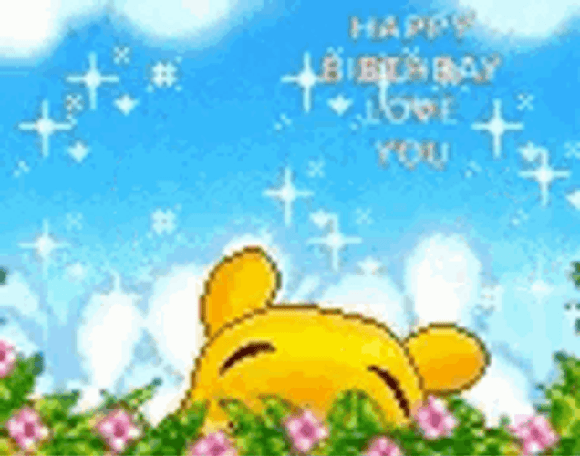 Disney Birthday Winnie The Pooh Hearts Sparkle GIF