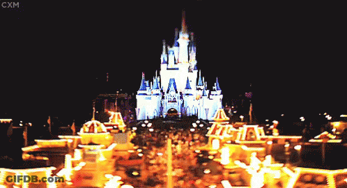 Disney Castle At Night With CXM GIF