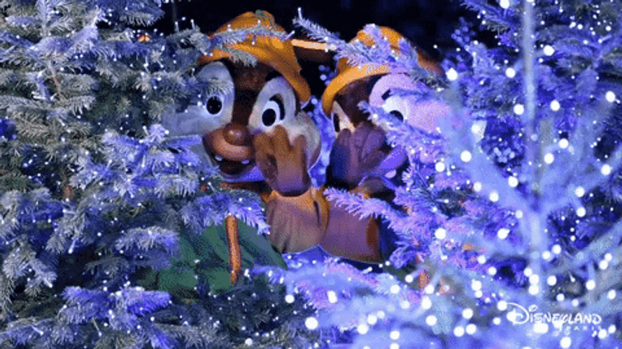 Disney Chip An' Dale Waving Merry Christmas GIF