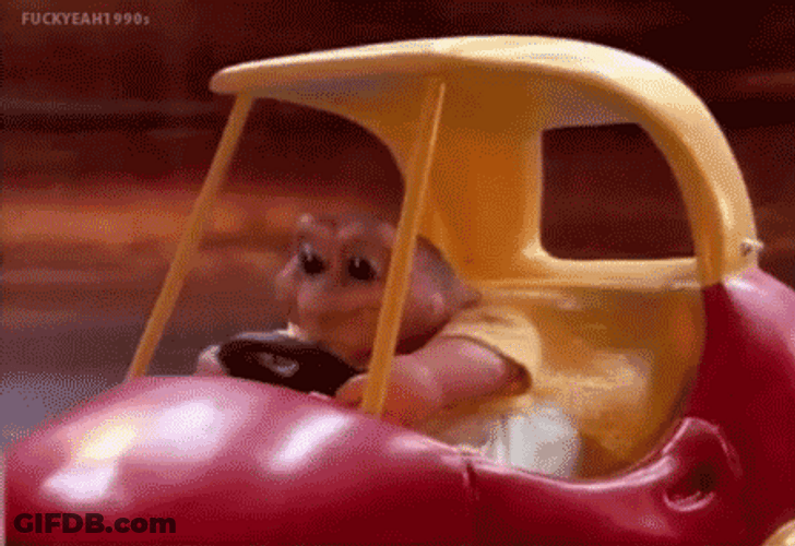 Disney Dinosaur Baby Sinclair Driving Fast GIF