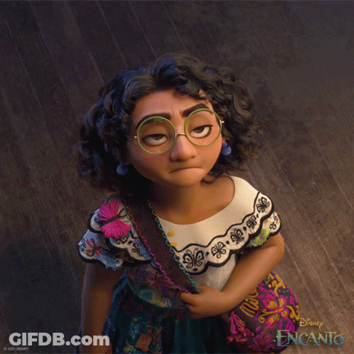 Disney Encanto Character In Glasses And Floral Dress GIF