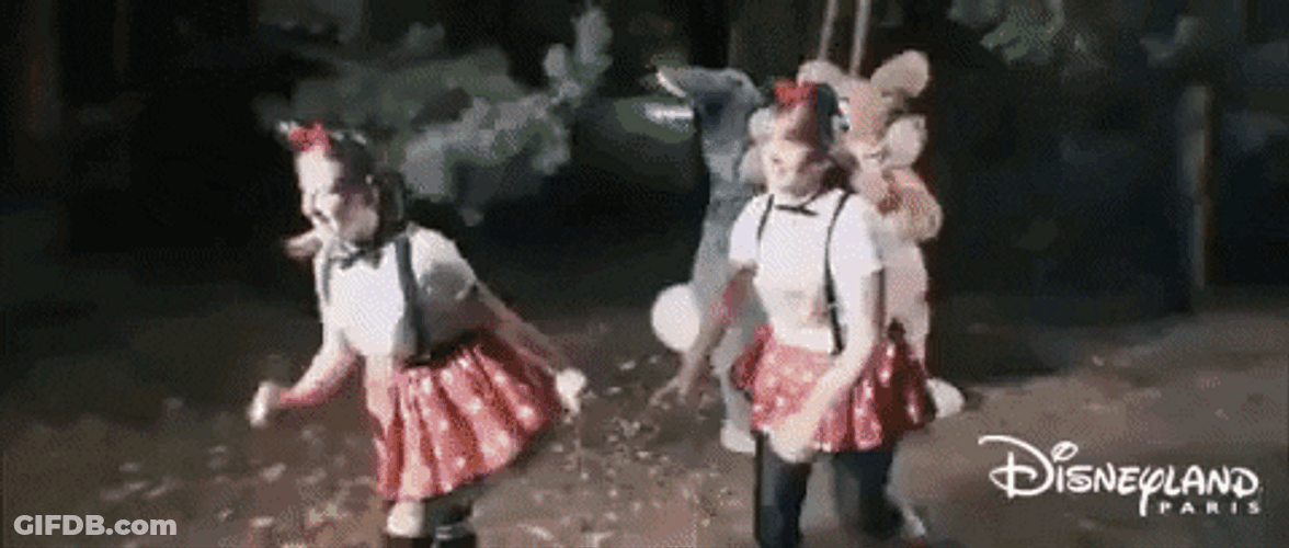 Disney Fans Holding Hands To Finish Line GIF