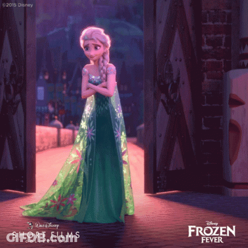 Disney Frozen Fever Poster Showing Elsa GIF