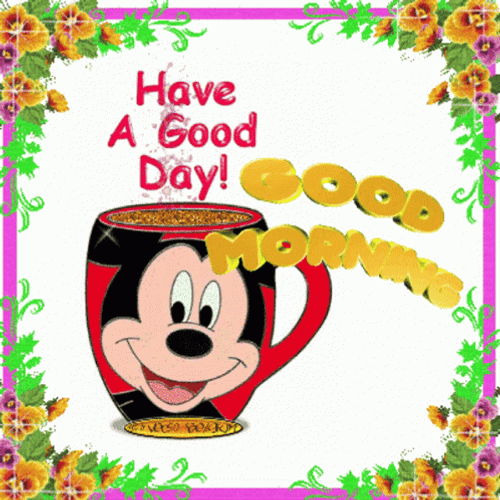 Disney Good Morning Mickey Mouse Mug GIF