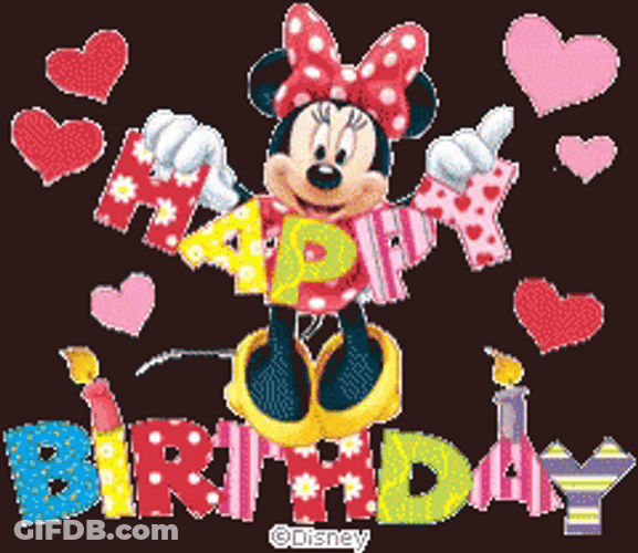 Disney Happy Birthday Minnie Mouse Banner GIF