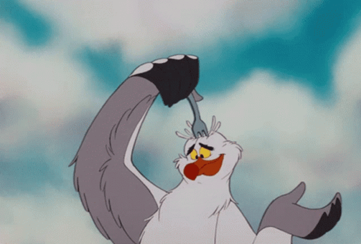 Disney Little Mermaid Scuttle Seagull Messy Hair GIF