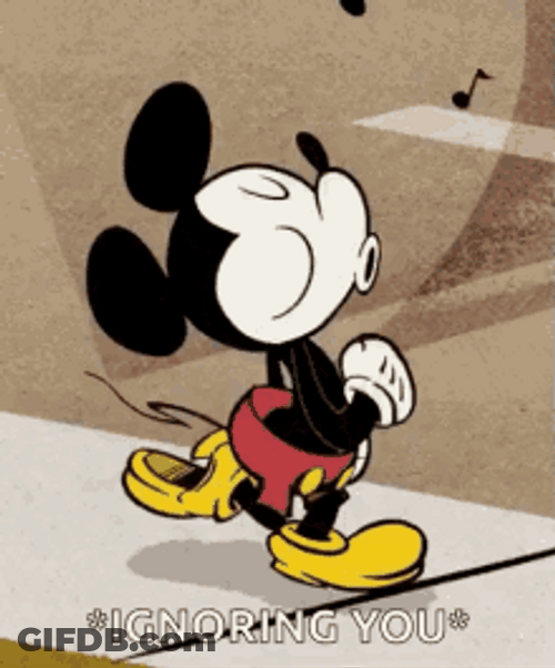 Disney Mickey Mouse Whistle Ignoring You GIF