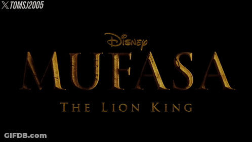 Disney Mufasa Lion King Logo Black Background GIF