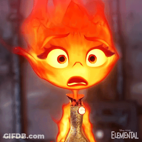 Disney Pixar Elemental Poster Character On Fire GIF