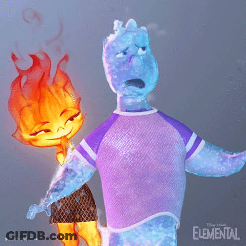 Disney Pixar Elemental Poster Two Characters GIF