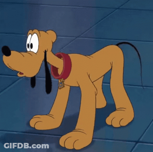 Disney Pluto Confused Startled Face GIF