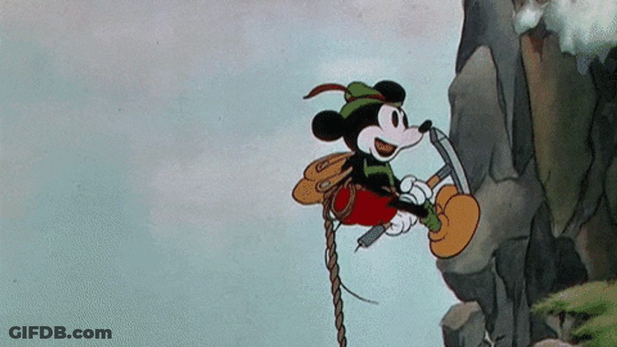 Disney Pluto Donald Duck Mickey Mouse Climbing GIF