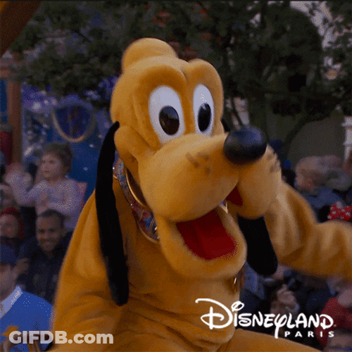 Disney Pluto Mascot Dancing Waving GIF